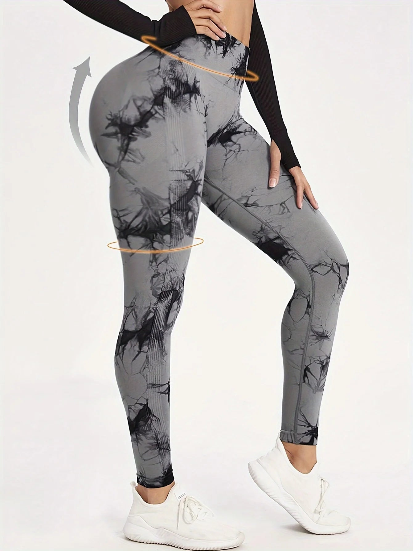 4pcs Women's Fitness Sports Pants Tight Hip Lifting Tie Dye Yoga Pants