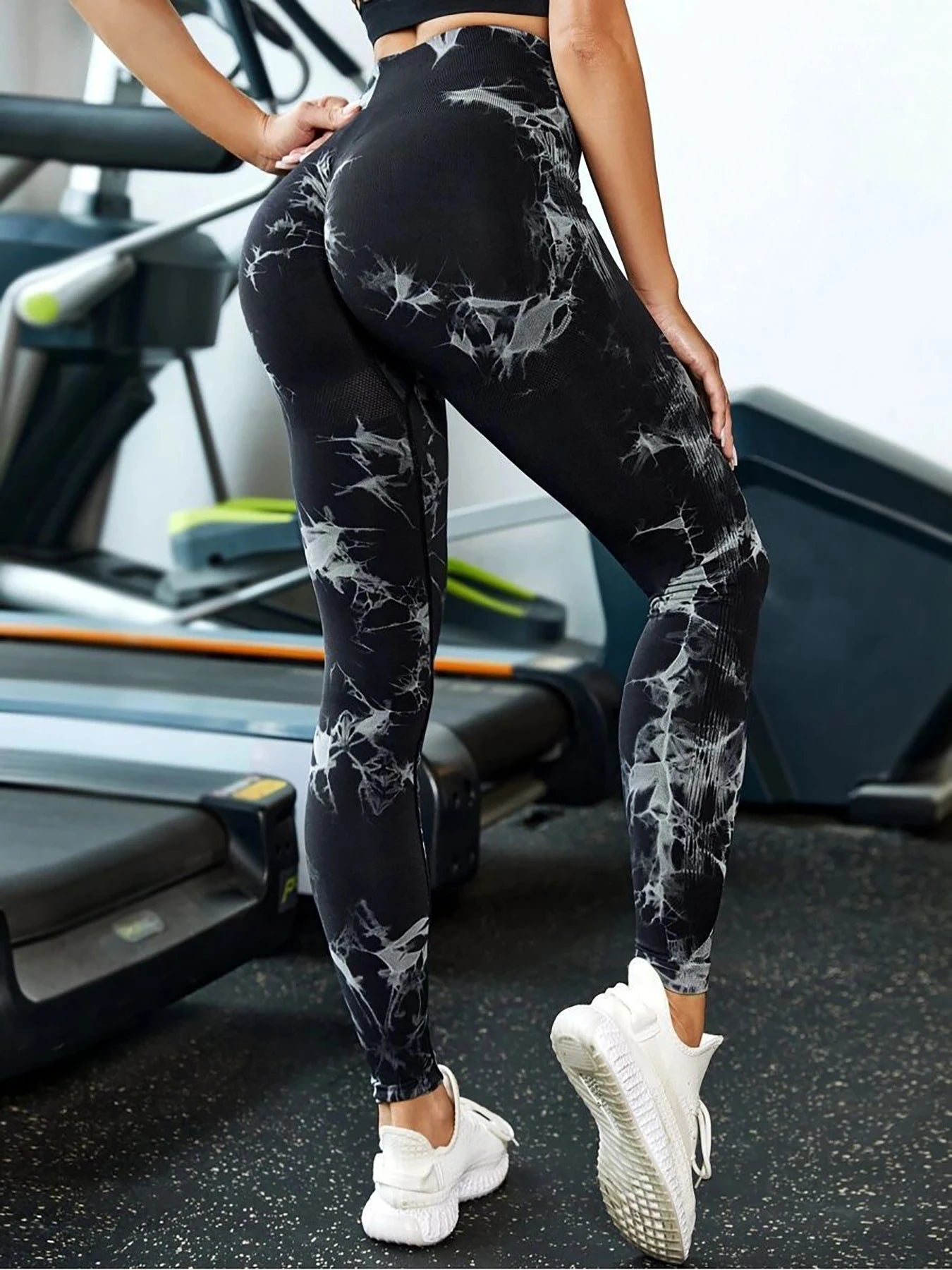 4pcs Women's Fitness Sports Pants Tight Hip Lifting Tie Dye Yoga Pants