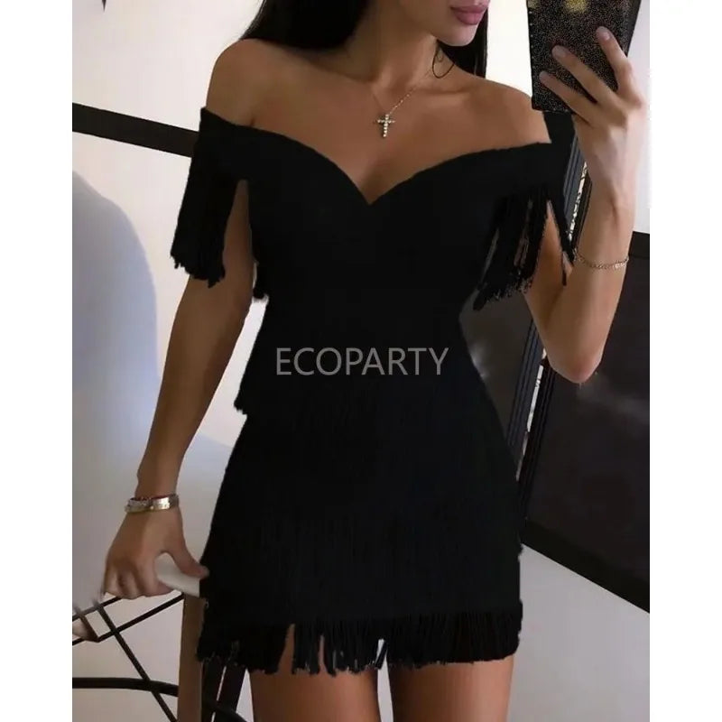 Vestidos Elegantes Prom Evening Party Wear Women Sleeveless Bodycon Dress Summer Fringe Tassel White Dresses 2024 Sun Dress