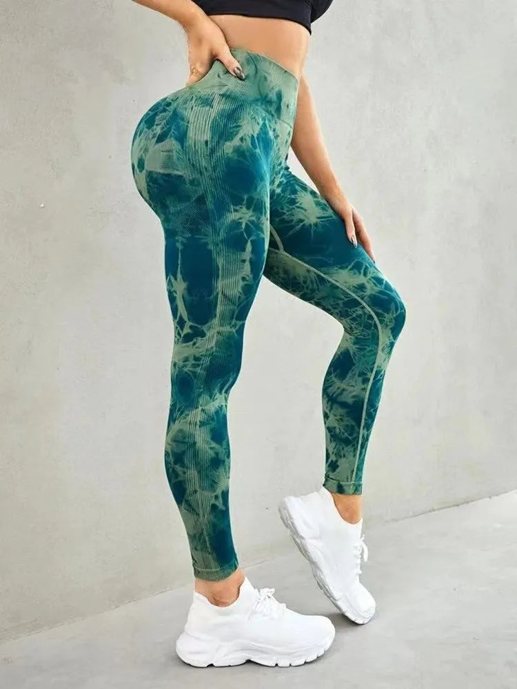 Tie Dye Yoga Pants Sport Leggings Women Seamless High Waist Push Up Woman Tights Fitness Workout Leggins Gym Clothing 2023 New