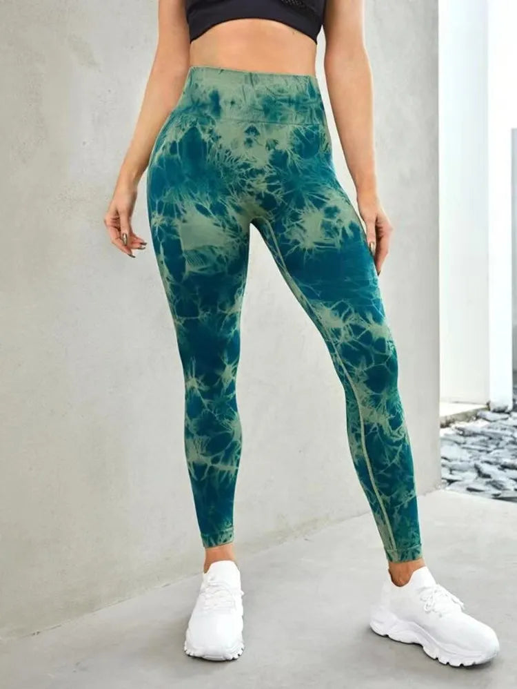 Tie Dye Yoga Pants Sport Leggings Women Seamless High Waist Push Up Woman Tights Fitness Workout Leggins Gym Clothing 2023 New